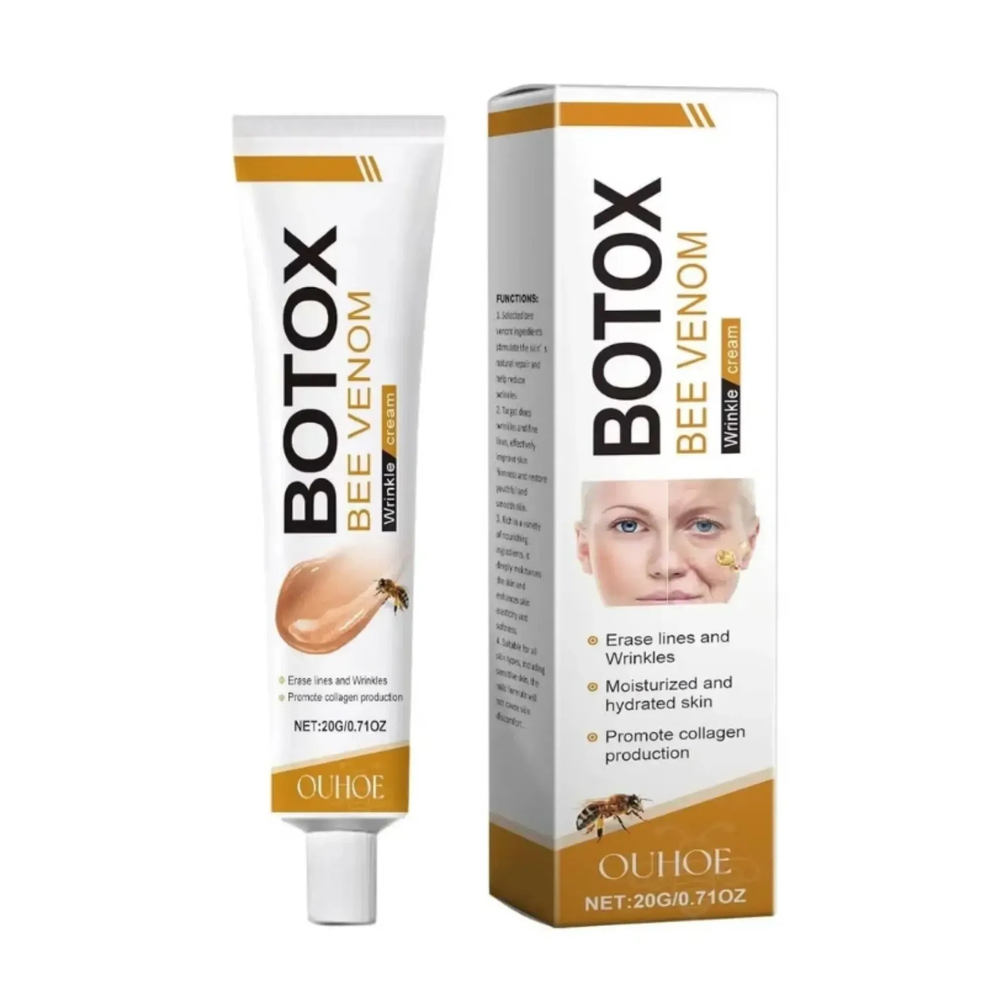 Botox Bee Venom Wrinkle Cream | Anti-Aging & Collagen Boosting Moisturizer | Reduce Wrinkles & Fine Lines