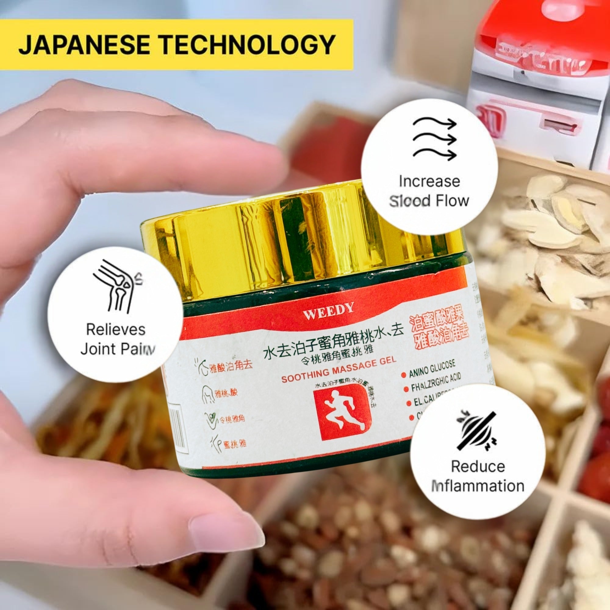 WEEDY Top Japanese Pain Gel | Rapid Relief from Muscle Tension | 50g