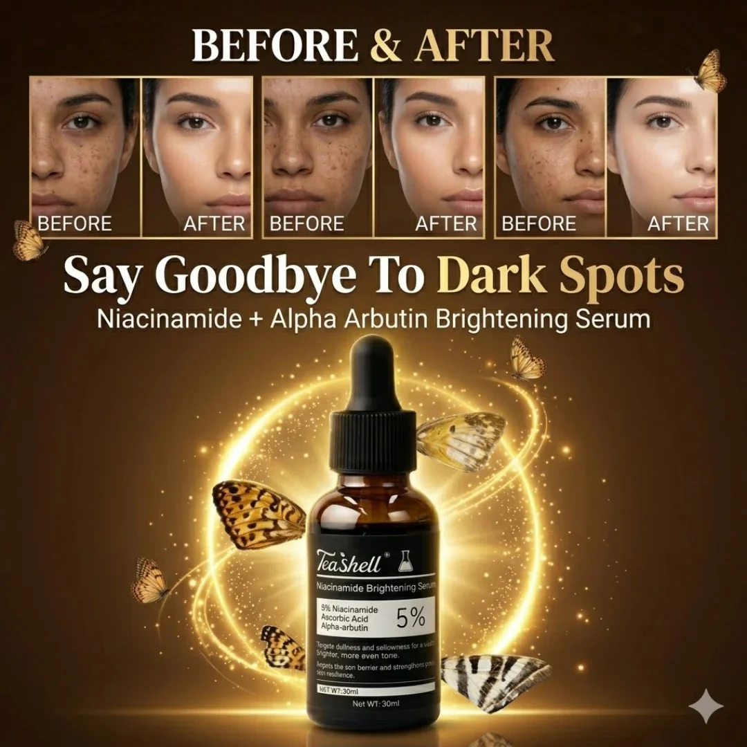 Teashell Niacinamide Brightening Serum | Fade Dark Spots, Acne Marks & Even Skin Tone | Teashell serum